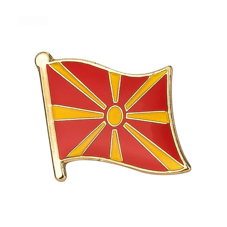 Macedonia Flag Lapel clothes / country flag Badge / Macedonia national flag Brooch / Macedonia Flag Lapel Pin / Macedonia enamel pin