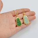 Jade Buddha Necklace / Buddhist Guanyin pendant necklace / 18K gold plated Chinese style amulet / Maitreya pendant gold Necklace Jewelry