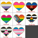 LGBTQIA Gay flag pride heart lapel pins / Transgender Asexual Polysexual Intersex Genderqueer Genderfluid Lesbian Straight ally polyamorous