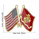 U.S.A & Marines Lapel Pin / country flag Badge / American Marines Corps flag Brooch / United States Marines Corps enamel pin