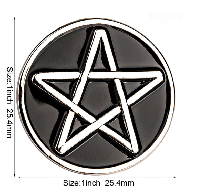 Pentagram Lapel pin / Pentagram clothes pin / Pentagram Badge / Pentagram Brooch / Pentagram enamel pin / Black Pentagram pin