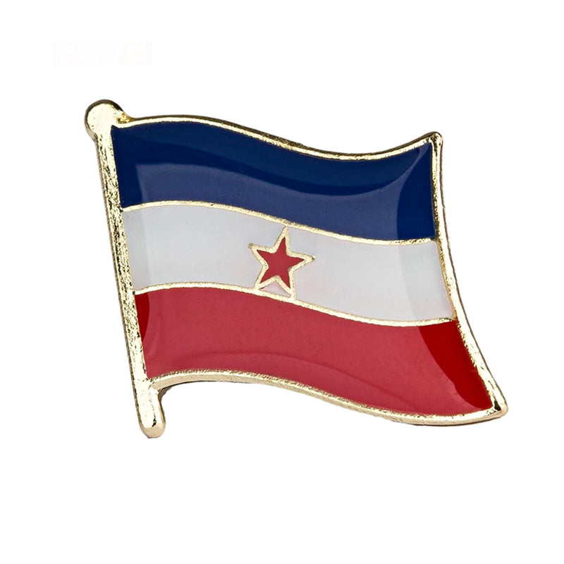 Yugoslavia Flag Lapel pin / country flag Badge / Yugoslavia flag Brooch / Yugoslavia National Flag Lapel Pin / Yugoslavia enamel lapel pins