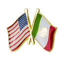 Mexico & USA friendship Flag Lapel pin / country flag Badge / Mexican American flag Brooch / United States Mexico enamel pin