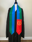DOUBLE SIDED Eritrea flag Graduation stole / Eritrea flag graduation sash / Eritrean International Student Abroad / Eritrea flag scarf