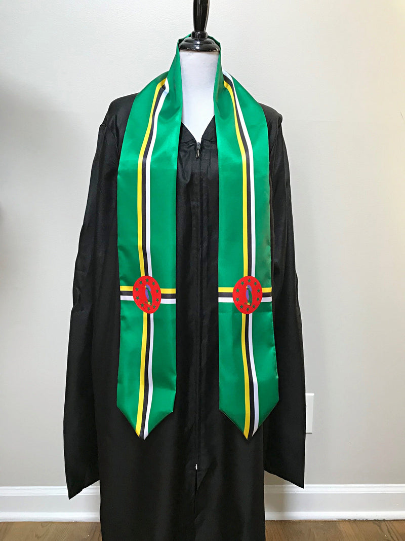 DOUBLE SIDED Dominica flag Graduation stole / Dominica flag graduation sash / Dominica International Student Abroad / Dominica flag scarf