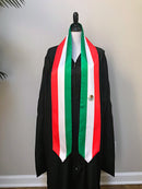 DOUBLE SIDED Mexico flag Graduation stole / Mexico flag graduation sash / Mexico International Student Abroad / Mexico flag scarf