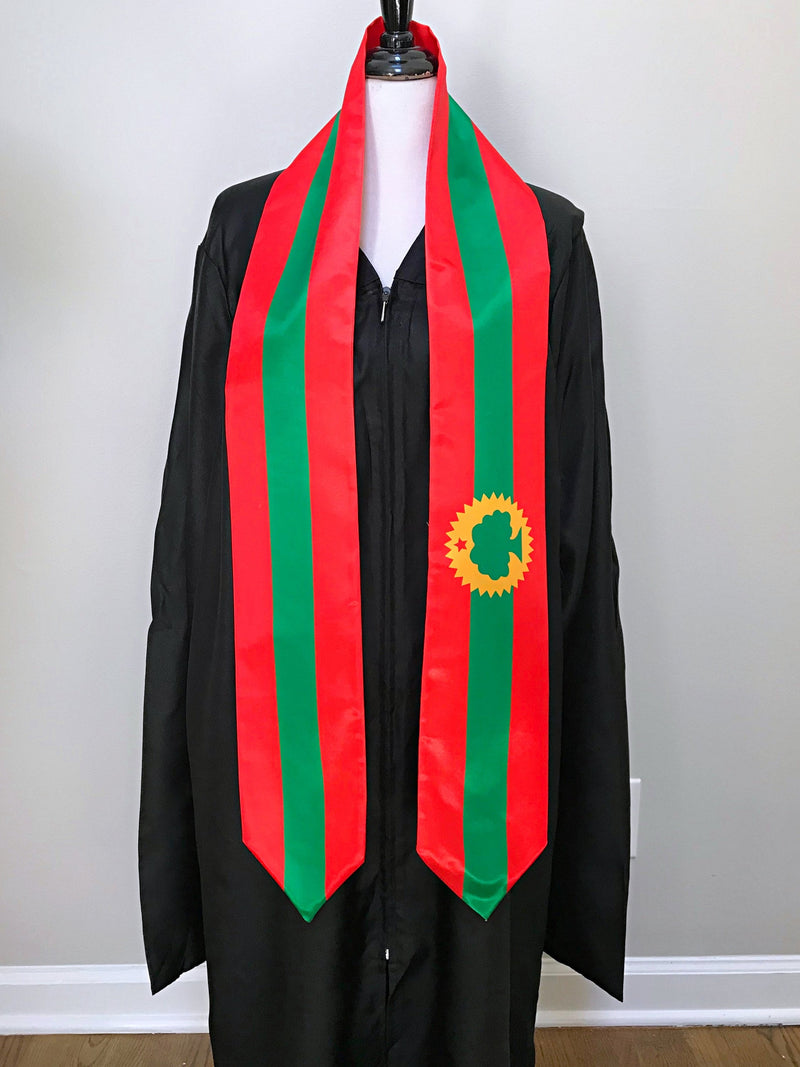 DOUBLE SIDED Oromia flag Graduation stole / Oromia flag graduation sash / Ehtiopian Oromia International Student Abroad / Oromia flag scarf