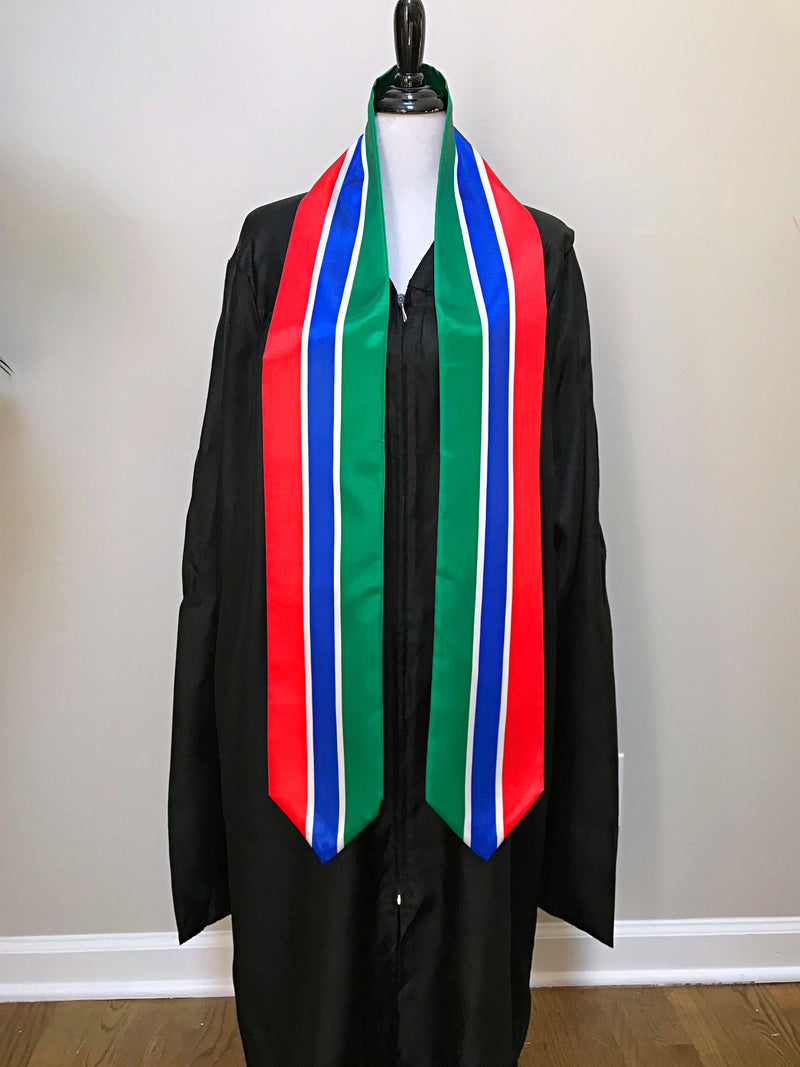 DOUBLE SIDED Gambia flag Graduation stole / Gambia flag graduation sash / Gambian International Student Abroad / Gambia flag scarf