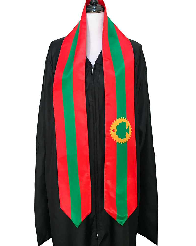 DOUBLE SIDED Oromia flag Graduation stole / Oromia flag graduation sash / Ehtiopian Oromia International Student Abroad / Oromia flag scarf