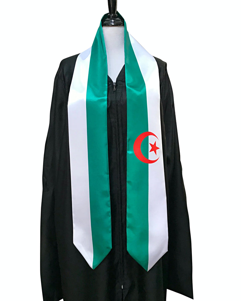 Algeria flag Graduation stole / Algeria flag graduation sash / Algerian International Student Abroad / Algeria flag scarf shawl