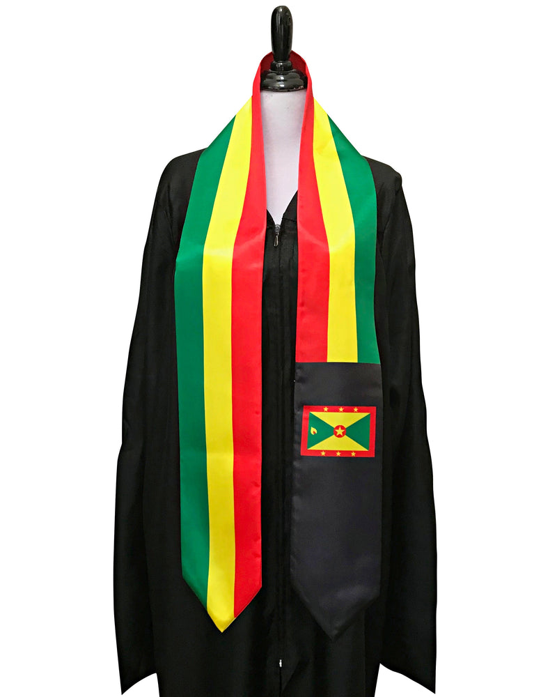 DOUBLE SIDED Grenada flag Graduation stole / Grenada flag graduation sash / Grenadian International Student Abroad / Grenada flag scarf