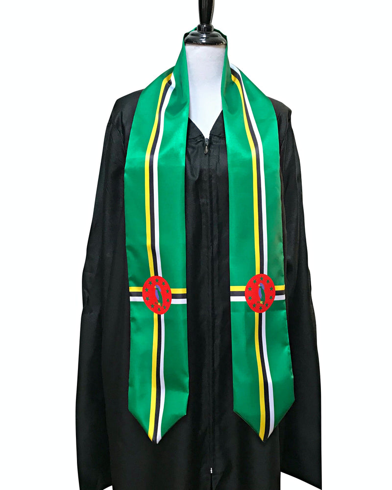 DOUBLE SIDED Dominica flag Graduation stole / Dominica flag graduation sash / Dominica International Student Abroad / Dominica flag scarf