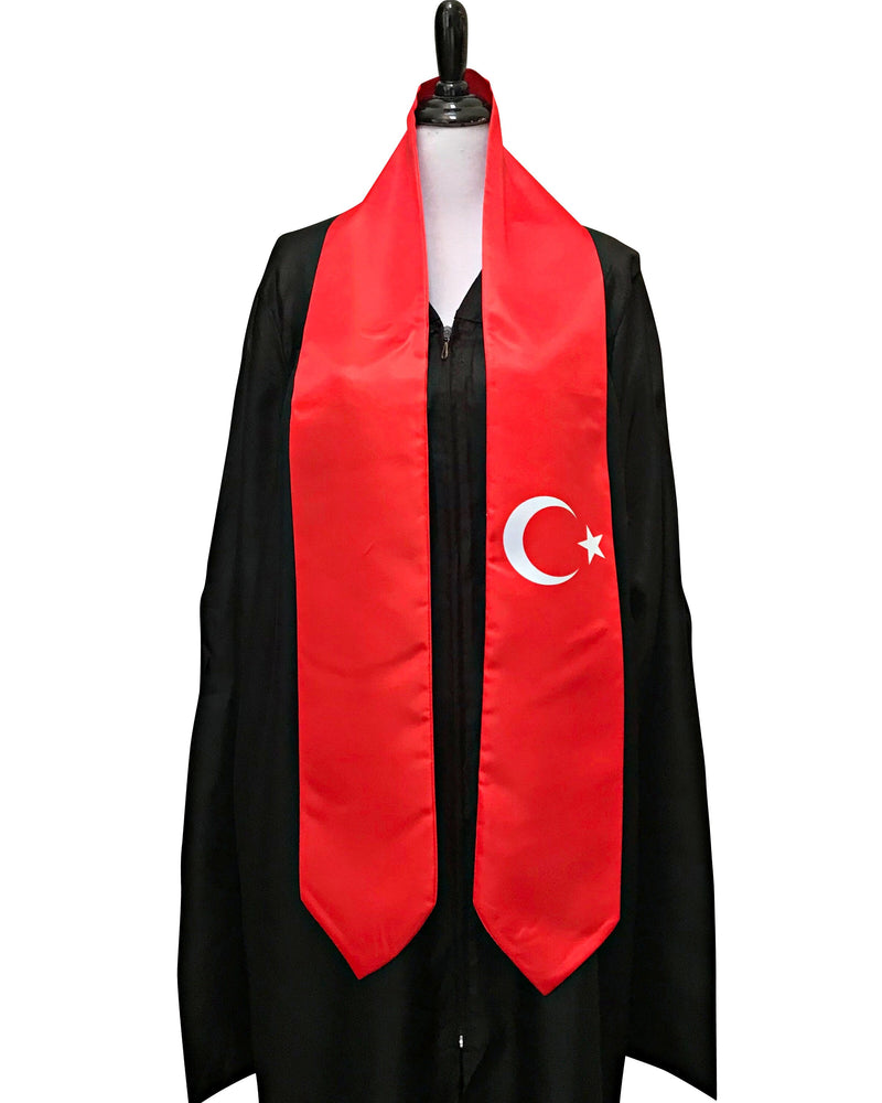 DOUBLE SIDED Turkey flag Graduation stole / Turkey flag graduation sash / Turkish International Student Abroad / Turkey flag scarf