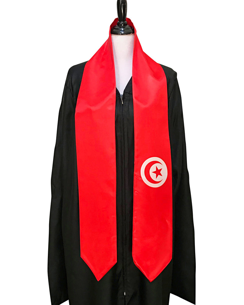 DOUBLE SIDED Tunisia flag Graduation stole / Tunisia flag graduation sash / Tunisian International Student Abroad / Tunisia flag scarf
