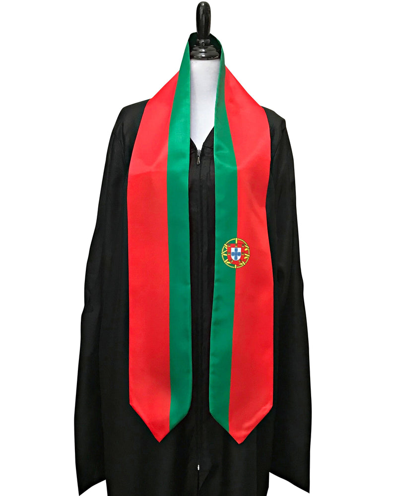 DOUBLE SIDED Portugal flag Graduation stole / Portugal flag graduation sash / Portugese International Student Abroad / Portugal flag scarf