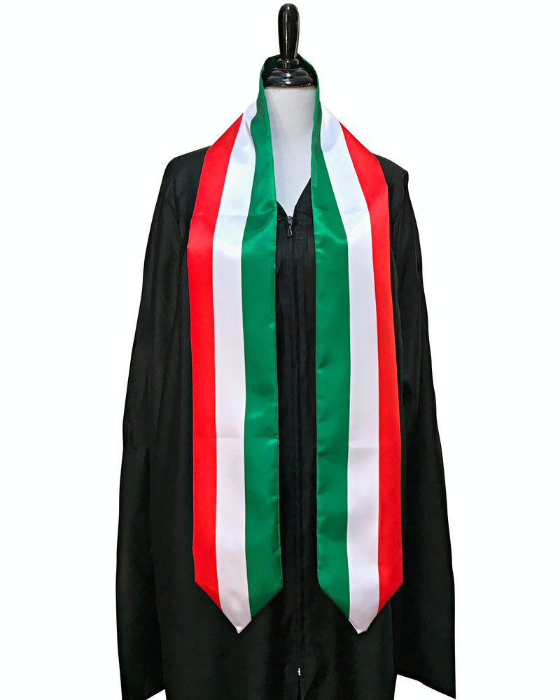 DOUBLE SIDED Italy flag Graduation stole / Italy flag graduation sash / Italian International Student Abroad / Italy flag scarf