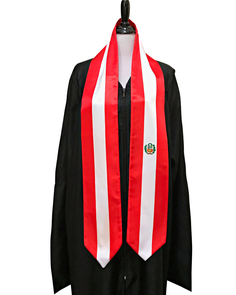 DOUBLE SIDED Peru flag Graduation stole / Peru flag graduation sash / Peruvian International Student Abroad / Peru flag scarf