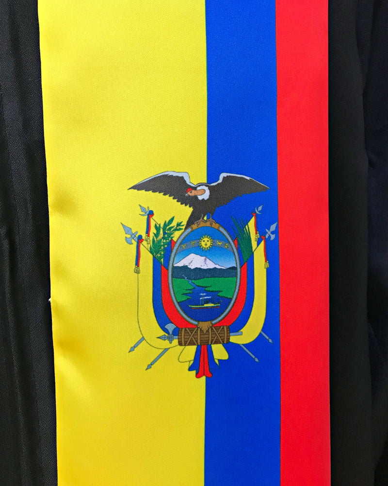 DOUBLE SIDED Ecuador flag Graduation stole / Ecuador flag graduation sash / Ecuadorian International Student Abroad / Ecuador flag scarf