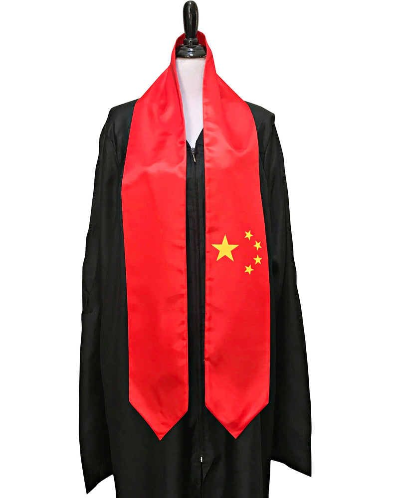 DOUBLE SIDED China flag Graduation stole / China flag graduation sash / Chinese International Student Abroad / China flag scarf, China shawl
