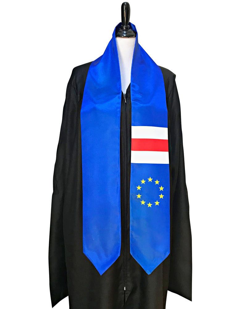 DOUBLE SIDED Cape Verde flag Graduation stole / Cape Verde flag graduation sash, Cape Verdean International Student Abroad, Cabo Verde scarf