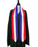DOUBLE SIDED France flag Graduation stole / France flag graduation sash / French International Student Abroad / France flag scarf shawl