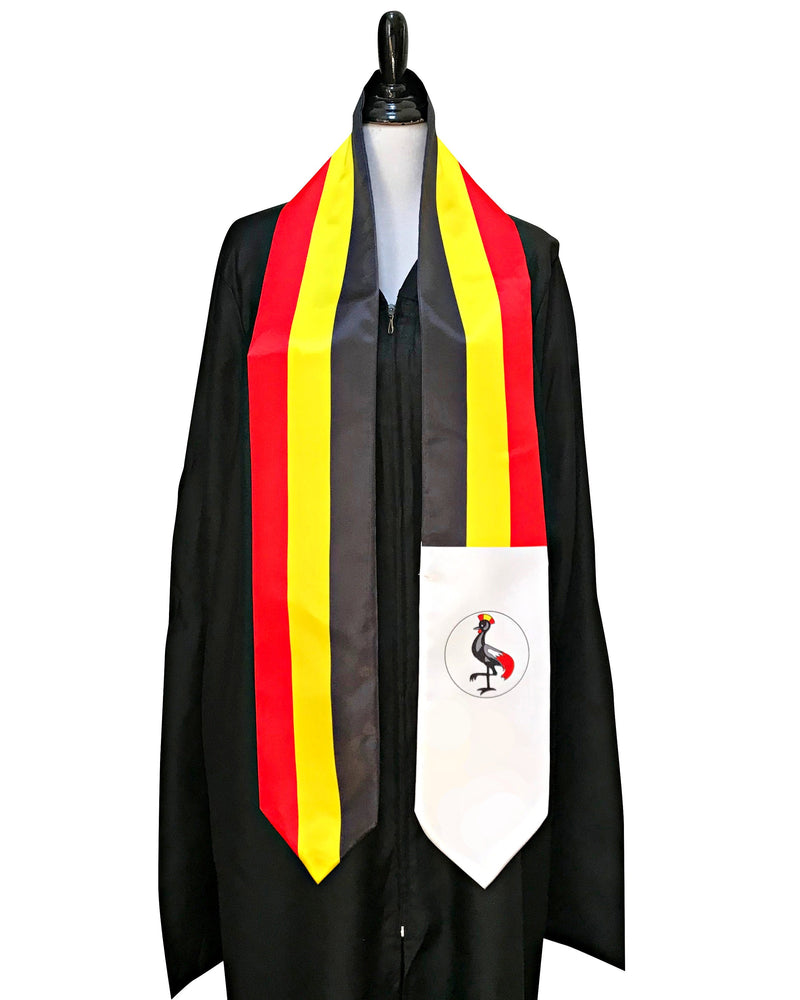 DOUBLE SIDED Uganda flag Graduation stole / Uganda flag graduation sash / Ugandan International Student Abroad / Uganda flag scarf shawl
