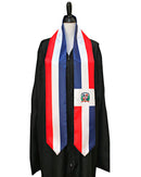 DOUBLE SIDED Dominican flag Graduation stole / Dominican flag graduation sash / Dominican Republic International Student Abroad flag scarf