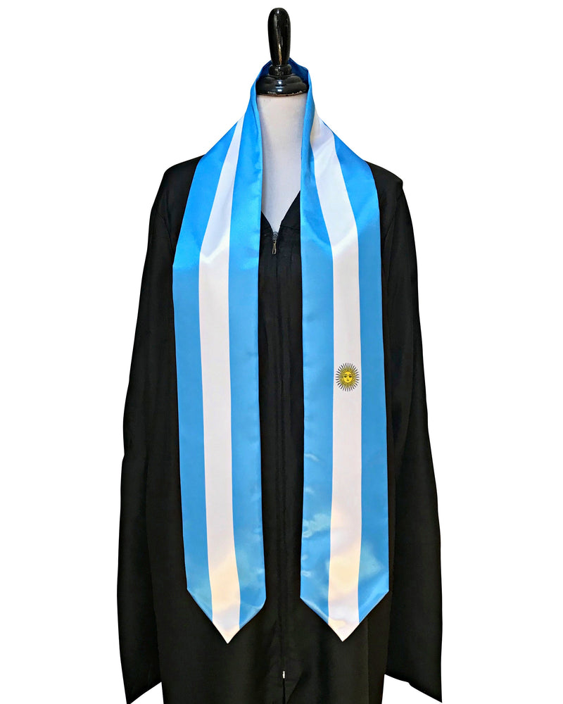 DOUBLE SIDED Argentina flag Graduation stole, Argentina flag graduation sash, Argentinian International Student Abroad, Argentina flag scarf