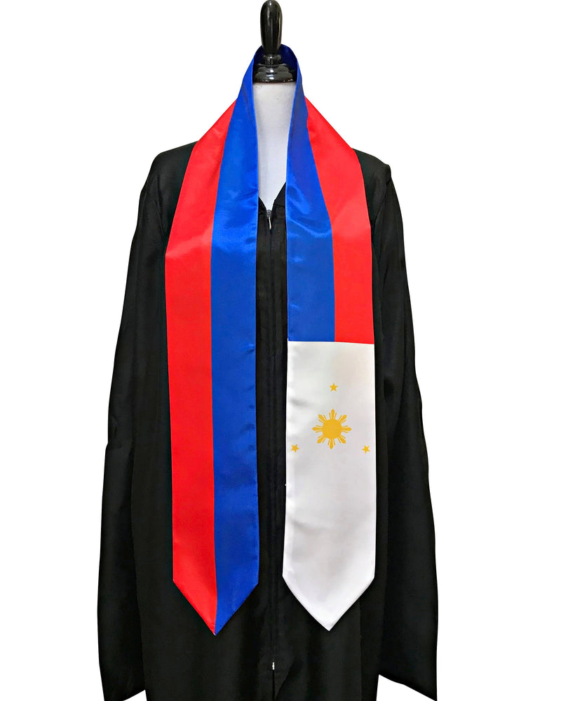 DOUBLE SIDED Philippines flag Graduation stole / Philippines flag graduation sash / Filipinos International Student Abroad flag scarf shawl