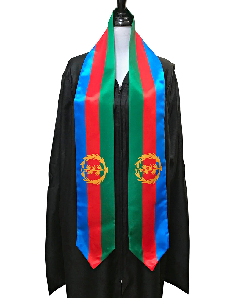 DOUBLE SIDED Eritrea flag Graduation stole / Eritrea flag graduation sash / Eritrean International Student Abroad / Eritrea flag scarf