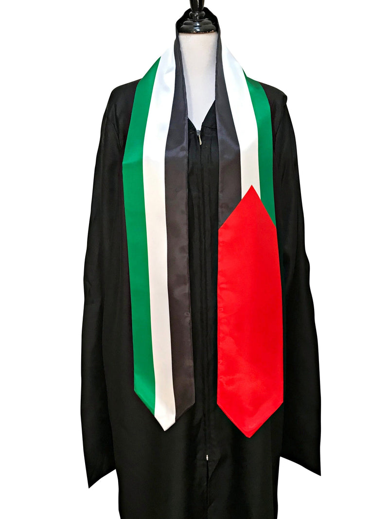 DOUBLE SIDED Palestine flag Graduation stole/ Palestine flag graduation sash, Palestinian International Student Abroad, Palestine flag scarf