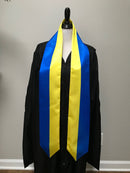 DOUBLE SIDED Ukraine flag Graduation stole / Ukraine flag graduation sash / Ukrainian International Student Abroad / Ukraine flag scarf