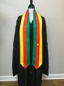 DOUBLE SIDED Cameroon flag Graduation stole / Cameroon flag graduation sash / Cameroonian International Student Abroad / Cameroon flag scarf