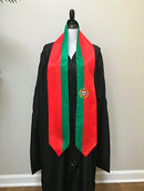 DOUBLE SIDED Portugal flag Graduation stole / Portugal flag graduation sash / Portugese International Student Abroad / Portugal flag scarf