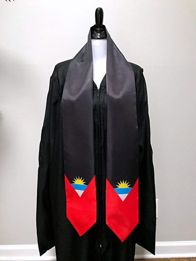 DOUBLE SIDED Antigua flag Graduation stole / Antigua flag graduation sash / Antigua and Barbuda International Student Abroad flag scarf