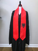 DOUBLE SIDED Albania flag Graduation stole / Albania flag graduation sash / Albanian International Student Abroad / Albania flag scarf