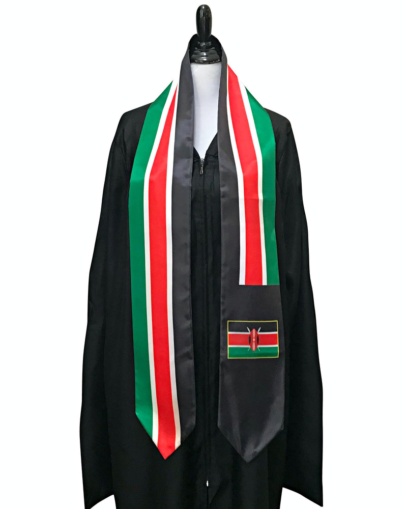 DOUBLE SIDED Kenya flag Graduation stole / Kenya flag graduation sash / Kenyan International Student Abroad / Kenya flag scarf