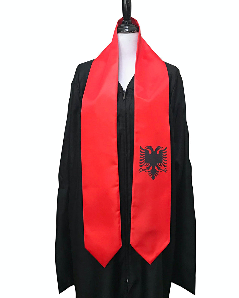 DOUBLE SIDED Albania flag Graduation stole / Albania flag graduation sash / Albanian International Student Abroad / Albania flag scarf