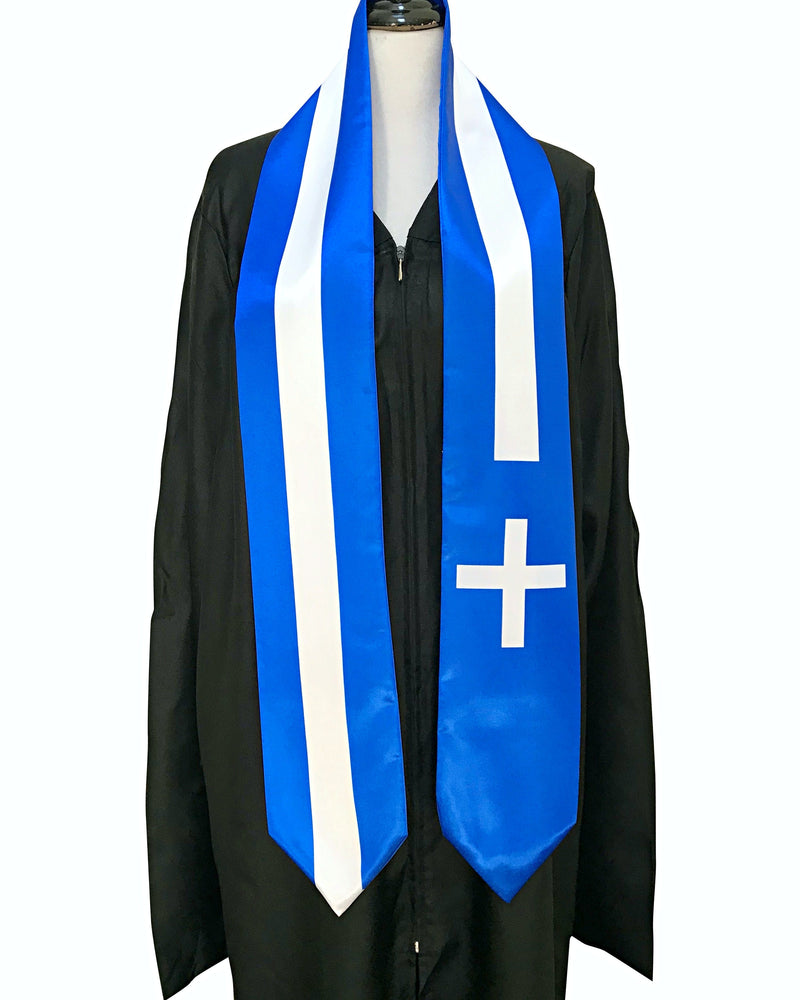 DOUBLE SIDED Greece flag Graduation stole / Greece flag graduation sash / Greek International Student Abroad / Greece flag scarf