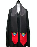 DOUBLE SIDED Antigua flag Graduation stole / Antigua flag graduation sash / Antigua and Barbuda International Student Abroad flag scarf