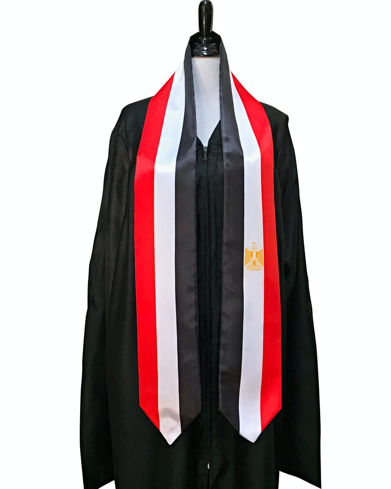 DOUBLE SIDED Egypt flag Graduation stole / Egypt flag graduation sash / Egyptian International Student Abroad / Egypt flag scarf