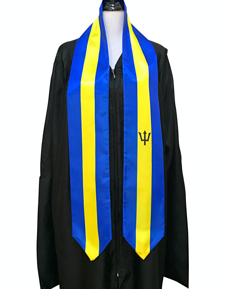 DOUBLE SIDED Barbados flag Graduation stole / Barbados flag graduation sash / Barbadian International Student Abroad / Barbados flag scarf