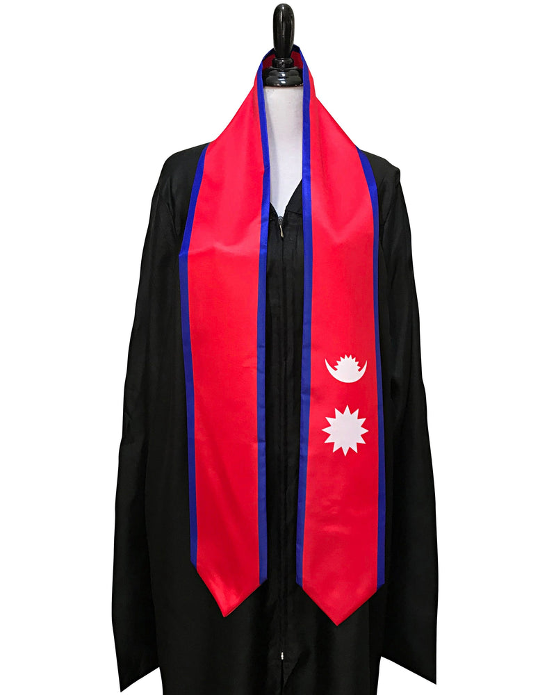 DOUBLE SIDED Nepal flag Graduation stole / Nepal flag graduation sash / Nepalese International Student Abroad / Nepal flag scarf