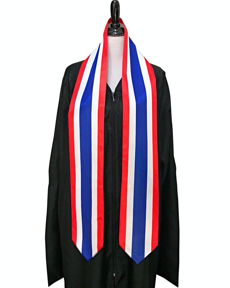 DOUBLE SIDED Thailand flag Graduation stole / Thailand flag graduation sash / Thai International Student Abroad / Thailand flag scarf