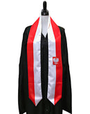 DOUBLE SIDED Poland flag Graduation stole / Poland flag graduation sash / Polish International Student Abroad / Poland flag scarf