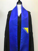 DOUBLE SIDED Bosnia flag Graduation stole / Bosnia and Herzegovina flag graduation sash / Bosnia International Student Abroad flag scarf