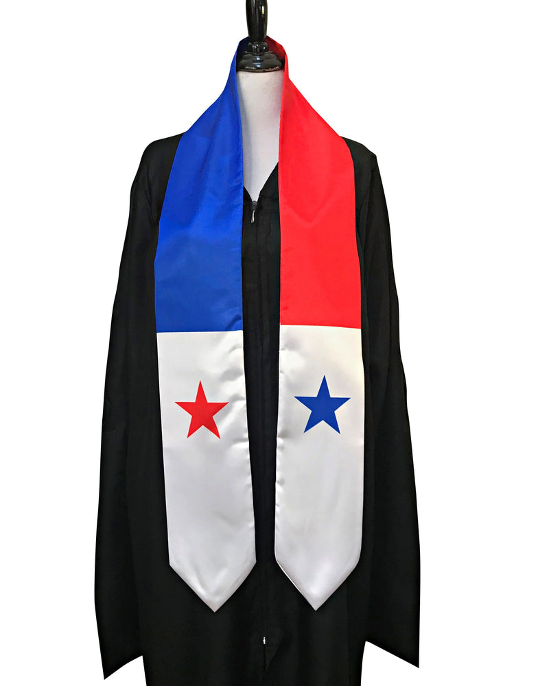 DOUBLE SIDED Panama flag Graduation stole / Panama flag graduation sash / Panamanian International Student Abroad / Panama flag scarf shawl
