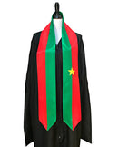 DOUBLE SIDED Burkina Faso flag Graduation stole / Burkina Faso flag graduation sash / Burkinabe International Student Abroad flag scarf