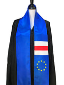DOUBLE SIDED Cape Verde flag Graduation stole / Cape Verde flag graduation sash, Cape Verdean International Student Abroad, Cabo Verde scarf