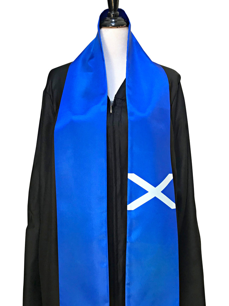 DOUBLE SIDED Scotland flag Graduation stole / Scotland flag graduation sash / Scottish International Student Abroad / Scotland flag scarf